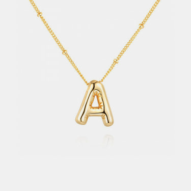 Gold-Plated Letter Pendant Necklace
